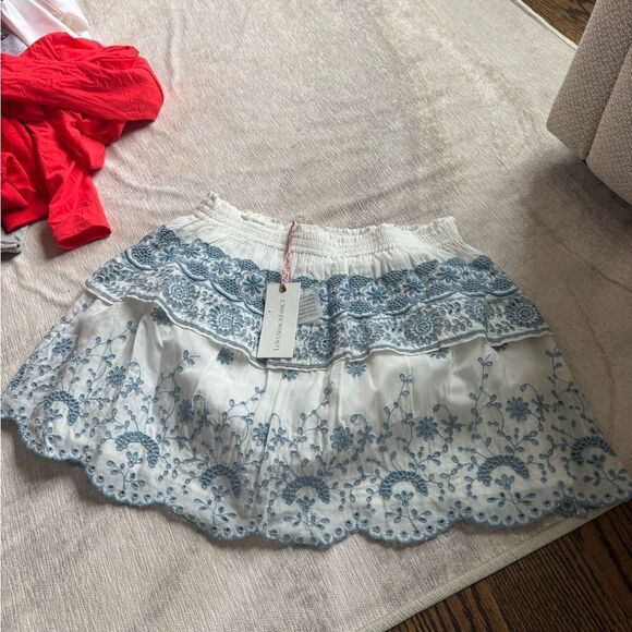 New LOVESHACKFANCY CHARMAINE MINI SKIRT - Picture 1 of 3